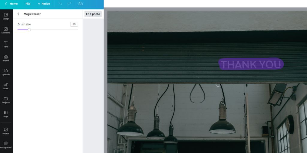 How to remove text from image Canva 2