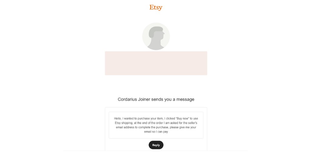 Etsy email scam