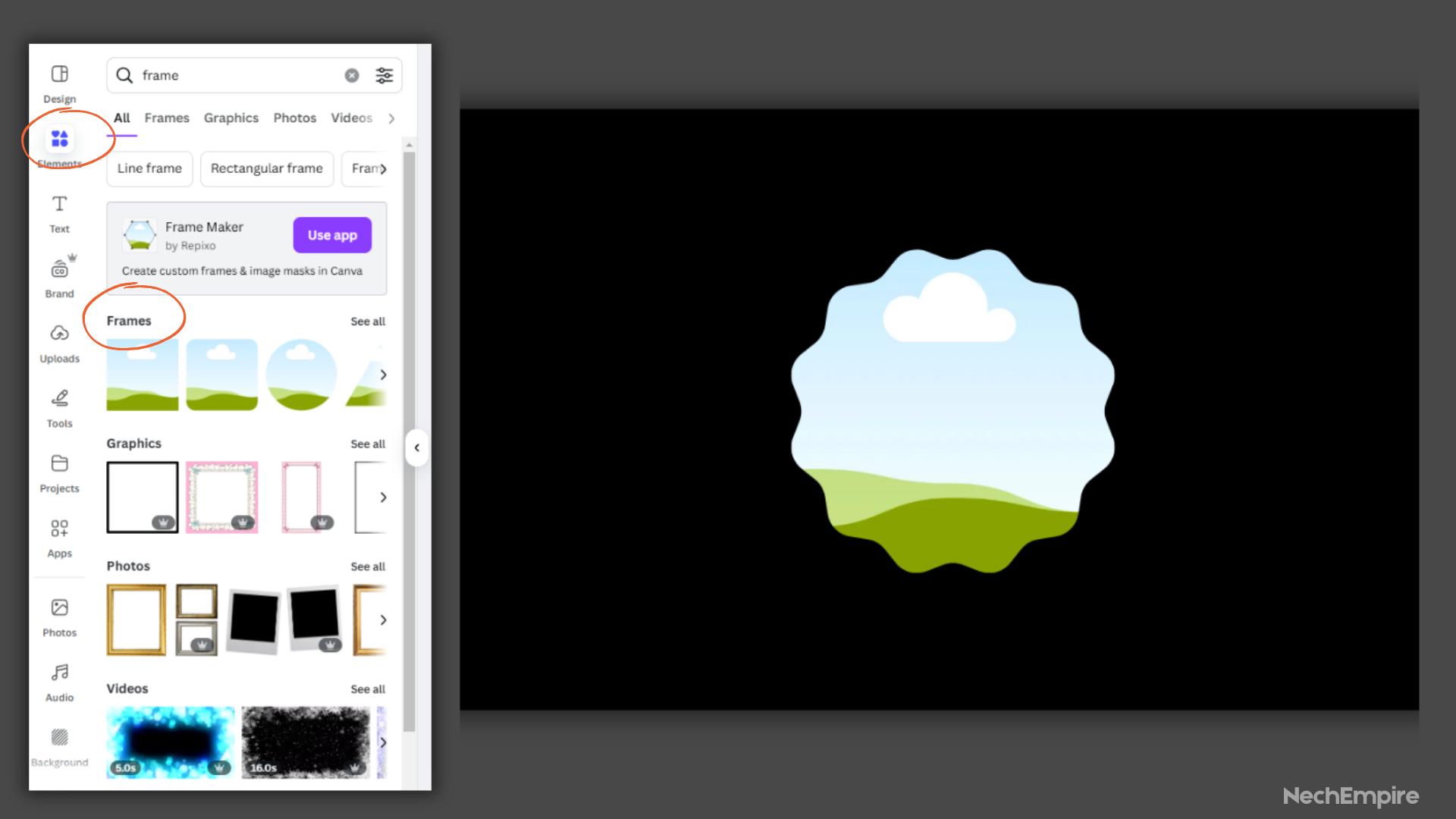 how to crop image to a shape in Canva